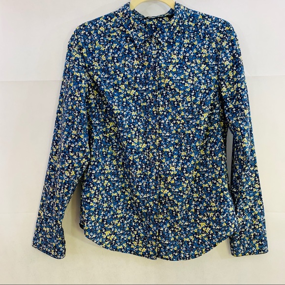 Eddie Bauer floral long sleeve button down blouse - Picture 1 of 5